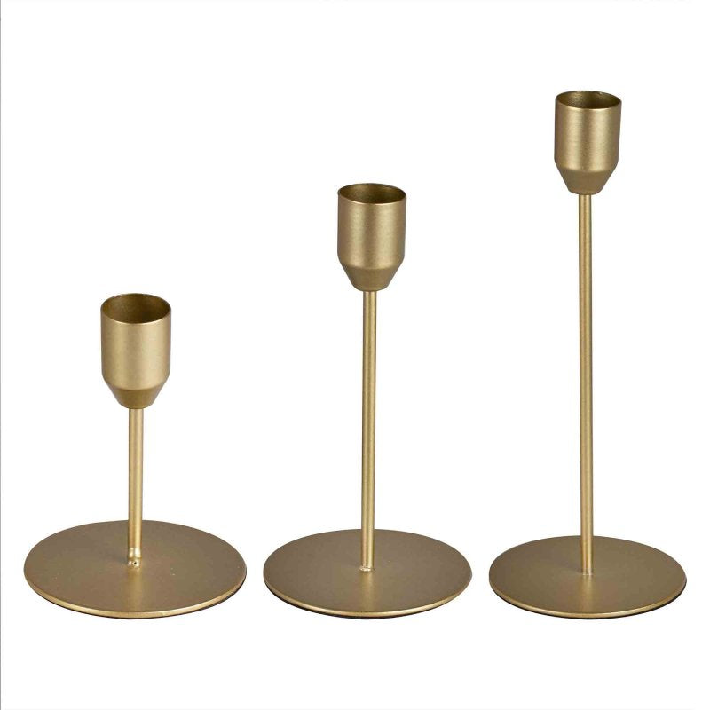 DEADLY SOIREE GOLD DINNER CANDLE STICK HOLDERS