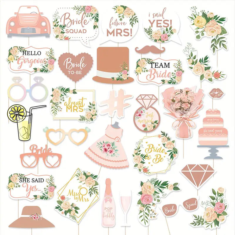Capture the joy and excitement of a wedding day with Party Empress' extensive collection of photobooth props, designed to bring laughter, creativity, and a touch of elegance to every snapshot.