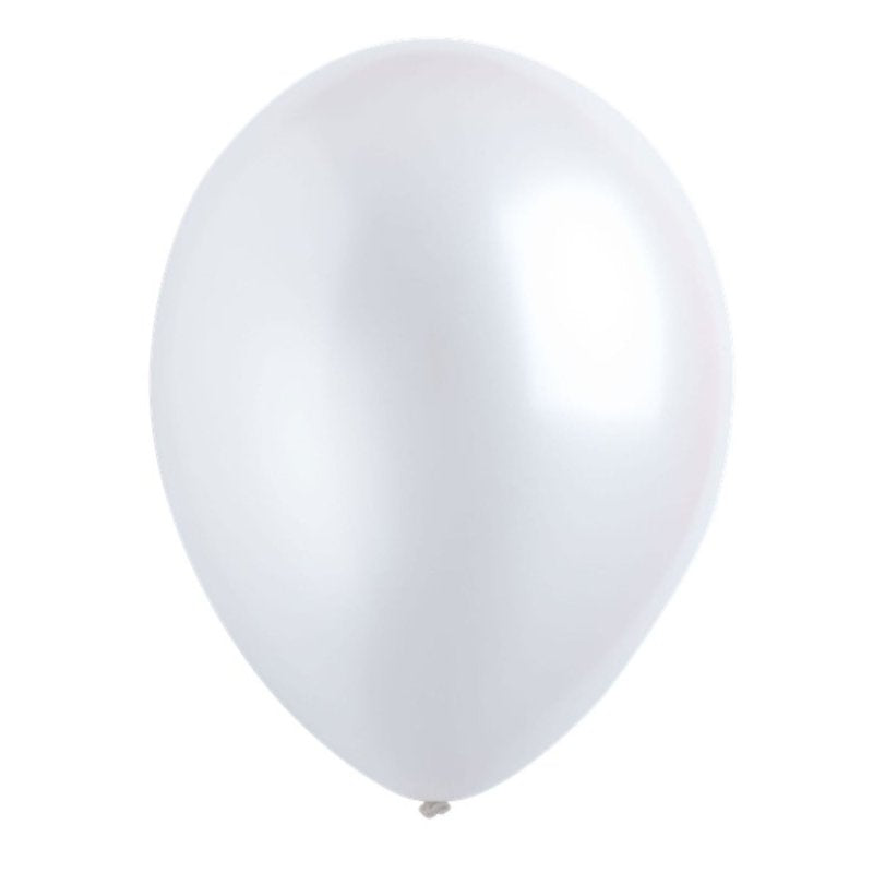 LATEX BALLOONS 30CM BULK PACK 200CT METALLIC WHITE